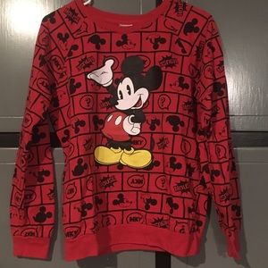 Red Mickey Mouse Disney Sweater, Small